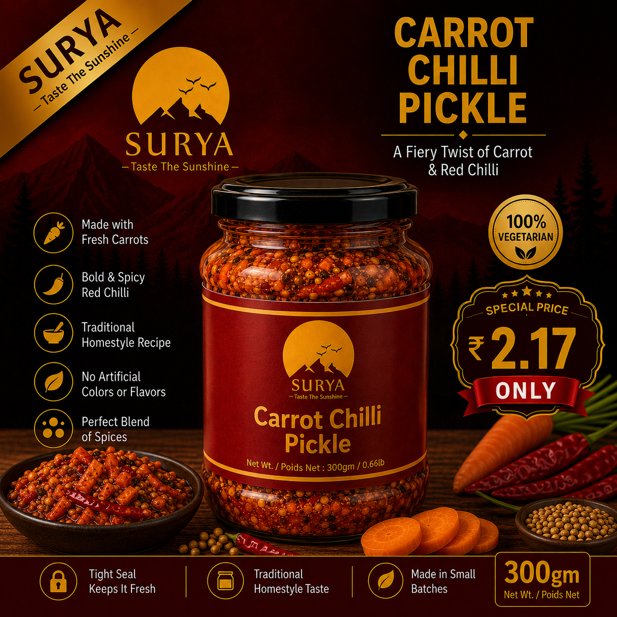 Carrot Chilli Pickle