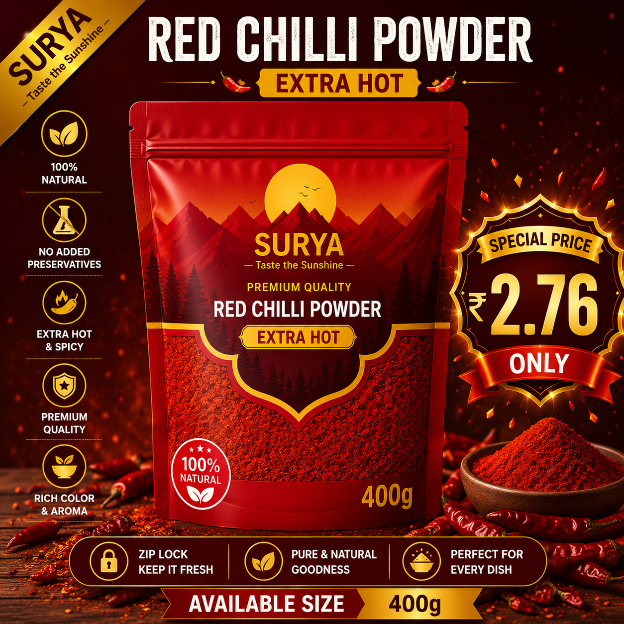 Red Chilli Powder - Extra Hot